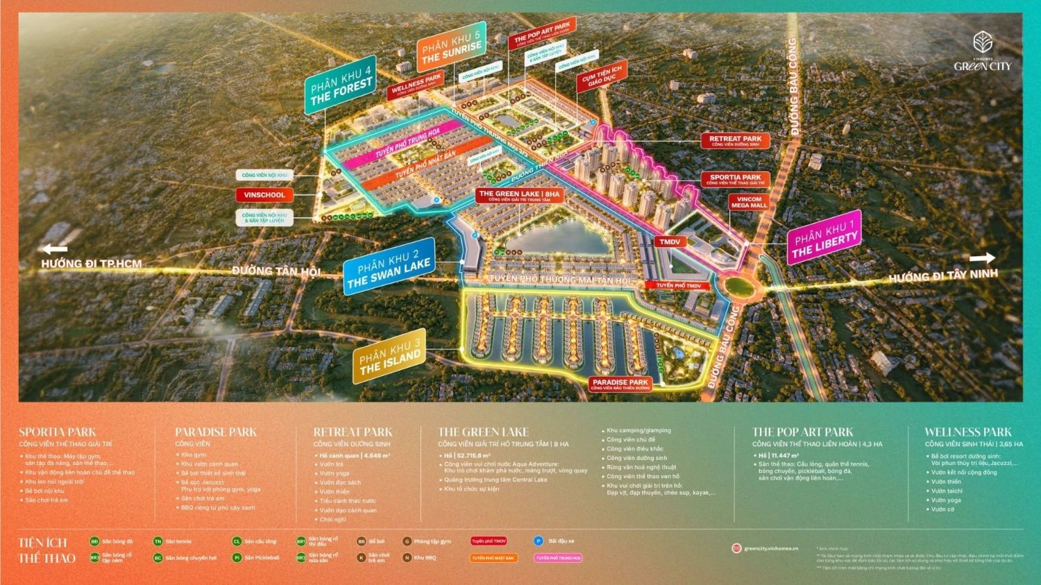 Ảnh minh hoạ: Bản đồ tổng thể quy hoạch Vinhomes Green City từ trên cao